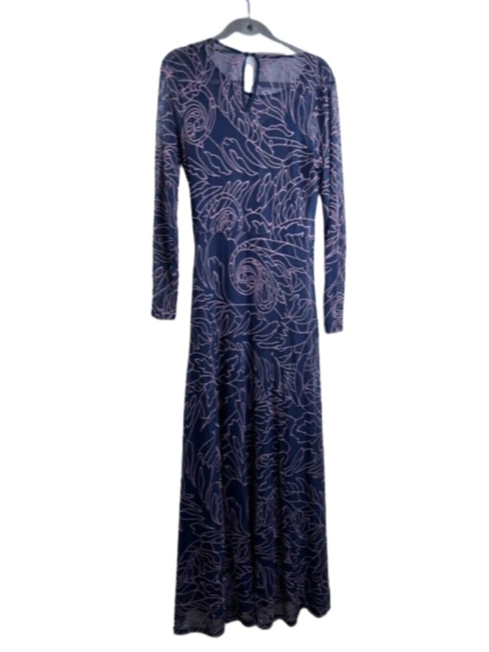Johnny Was Sumner Panel Mesh Maxi Dress Serena Blue NWT Size M $388 MSRP - Picture 6 of 11